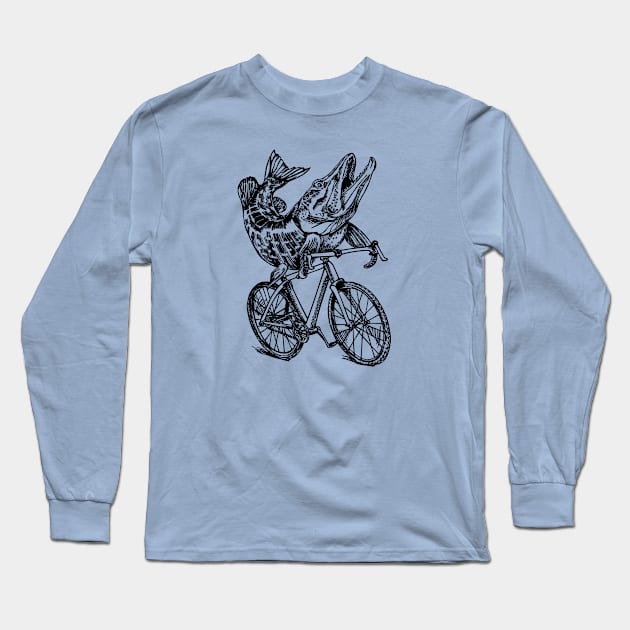 SEEMBO Pike Fish Cycling Bicycle Bicycling Biking Ride Bike Long Sleeve T-Shirt by SEEMBO